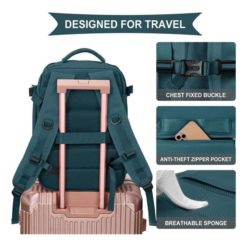 Mochila Viaje Grande Con Usb Varias Reparticiones Uniteduy
