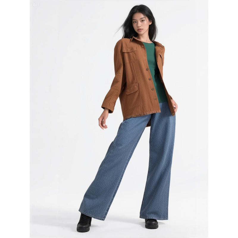 Sobre Camisa Campera Jeans Varios Colores Oversize Uniteduy