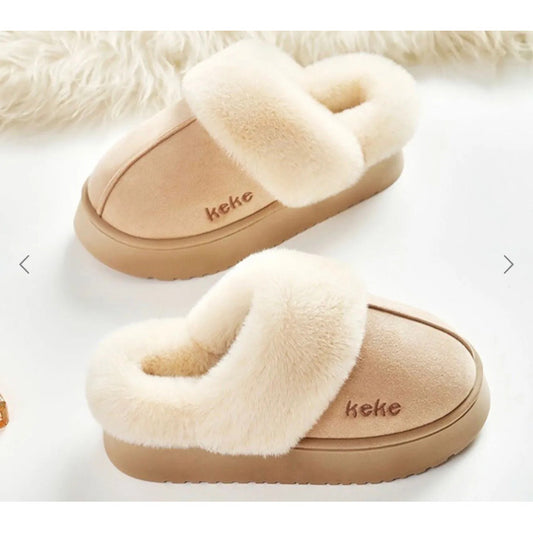 Pantuflas Mujer Forradas Con Corderito Altas Sin Talón
