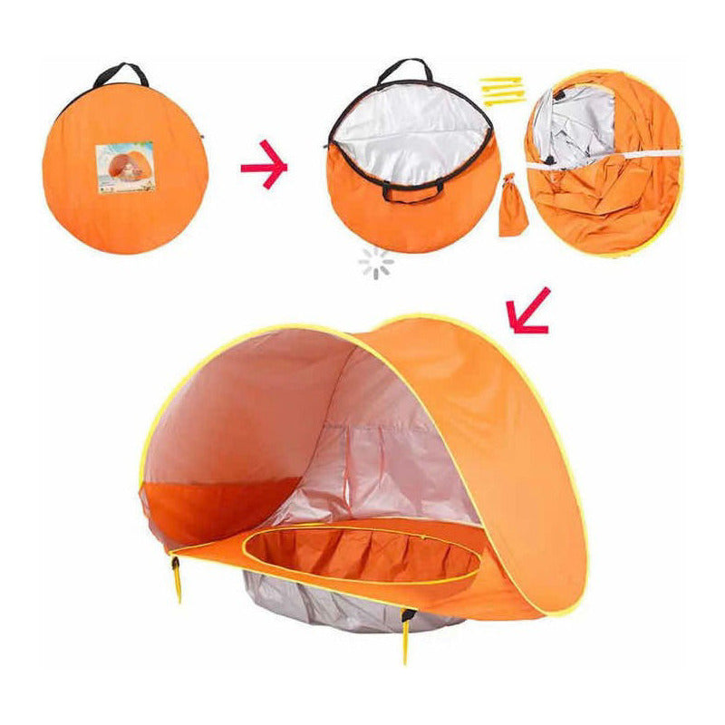Carpa De Playa Con Piscina Para Niños Y Bebés!! Filtro Uv!