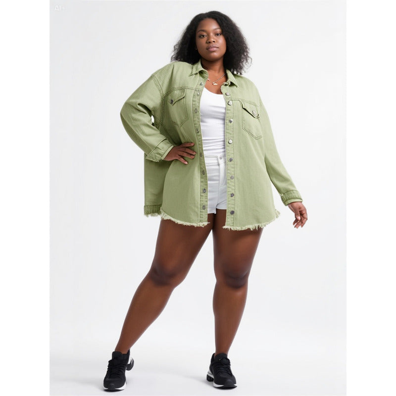 Sobre Camisa Campera Jeans Varios Colores Oversize Uniteduy