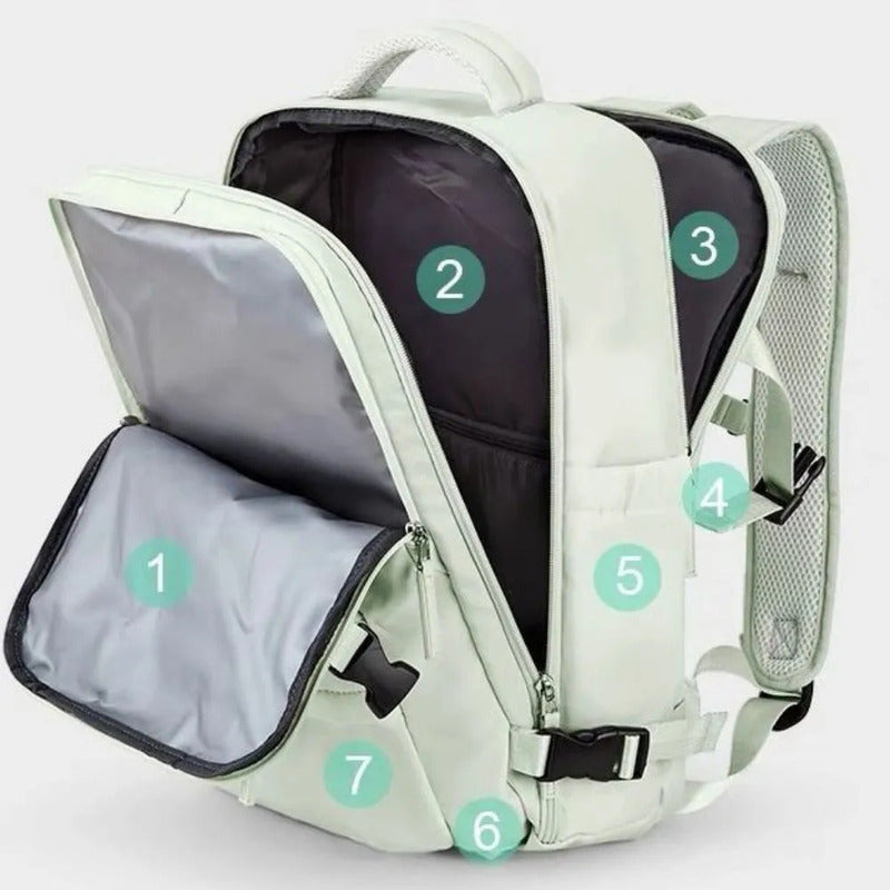 Mochila Viaje Grande Con Usb Varias Reparticiones Uniteduy