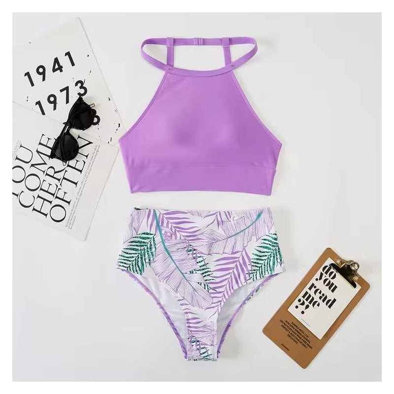 Bikini Malla Tiro Alto Tipo Top Varios Colores Uniteduy