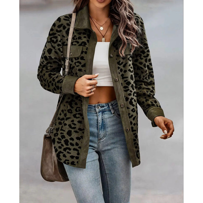 Sobre Camisa Pana Animal Print Varios Colores