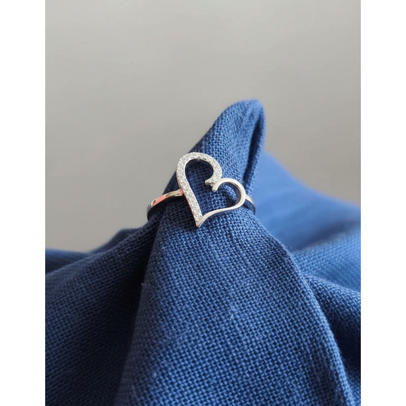 United Uy! Anillo De Plata 925 Corazón Con Zirconias!