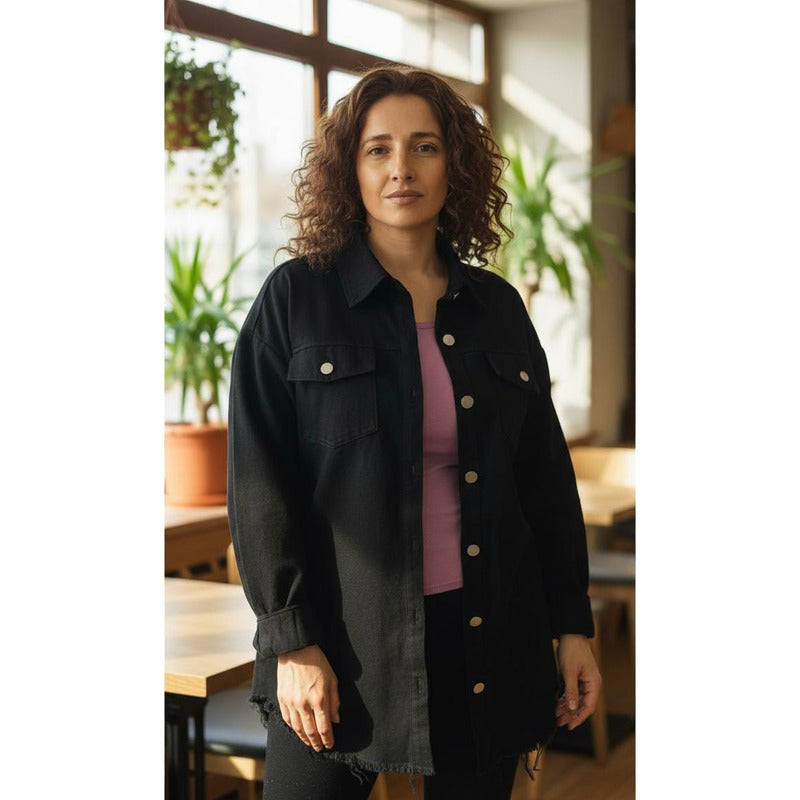 Sobre Camisa Campera Jeans Varios Colores Oversize Uniteduy