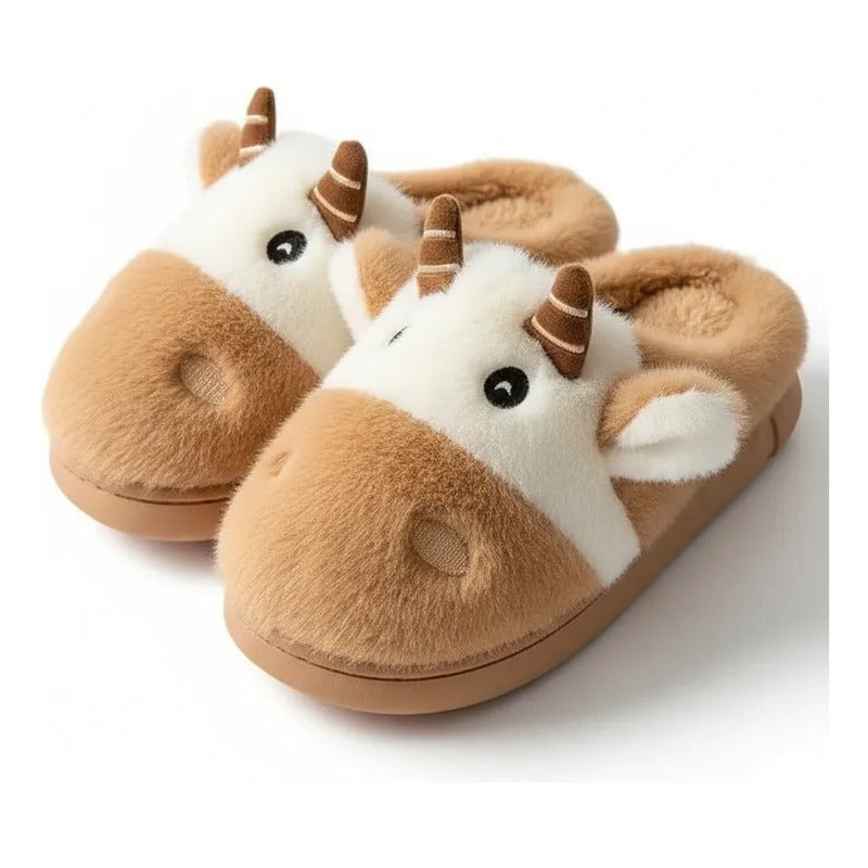 Pantufla Vaca Sin Talón Talles Del 36 Al 45 Suela De Goma