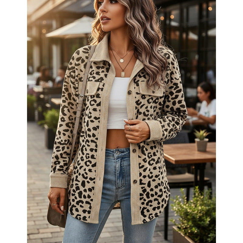 Sobre Camisa Pana Animal Print Varios Colores