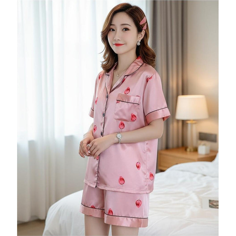 Pijamas Seda Fría Cortos M L Xl Y Xxl Disney Mickey - Minnie