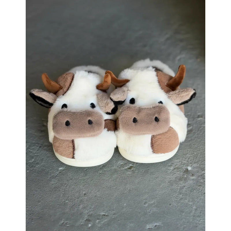 Pantufla Vaca Sin Talón Talles Del 36 Al 45 Suela De Goma