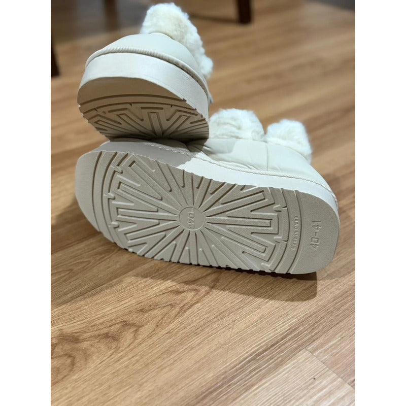 Pantuflas Botitas Abrigadas Con Corderito Y Plataforma
