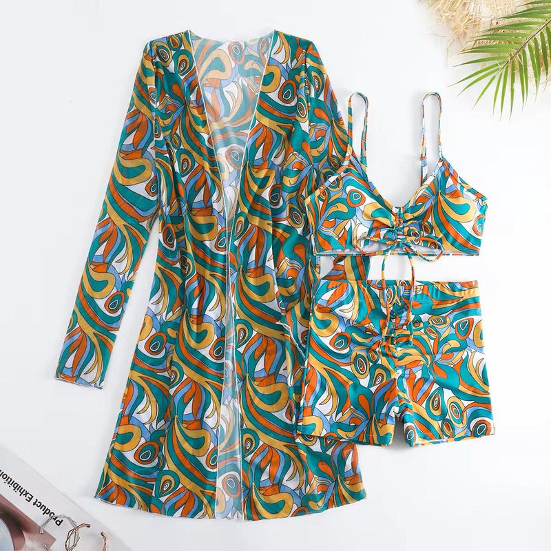 Bikini Malla 3 Piezas Tankini Short Soutien Camisa Uniteduy