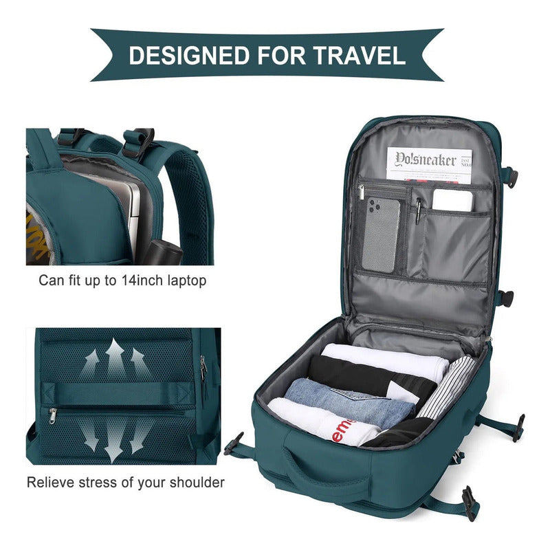 Mochila Viaje Grande Con Usb Varias Reparticiones Uniteduy