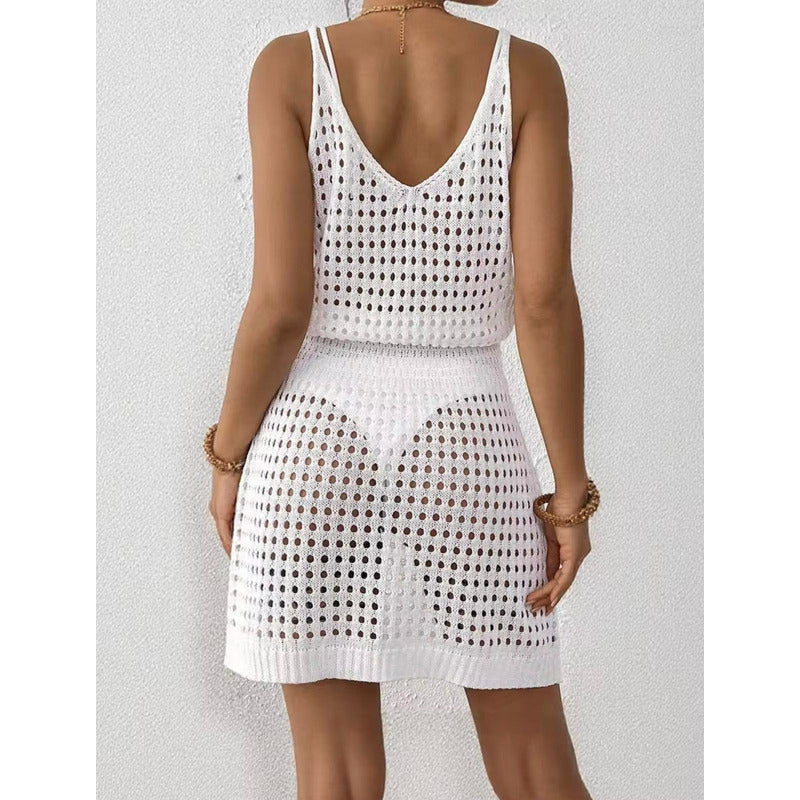 Vestido De Playa Calado Tejido Adaptable Al Cuerpo Uniteduy
