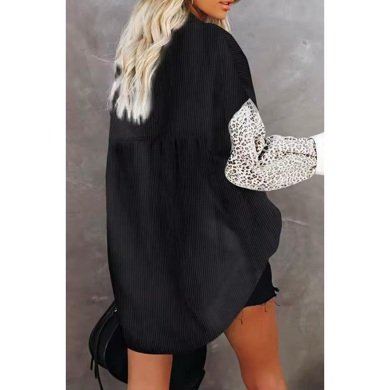 Sobre Camisa Pana Combinado Con Animal Print Varios Colores