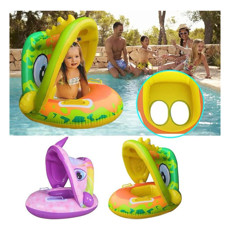 Flotador Inflable Bebe Silla Salva Vida Con Techo Uniteduy