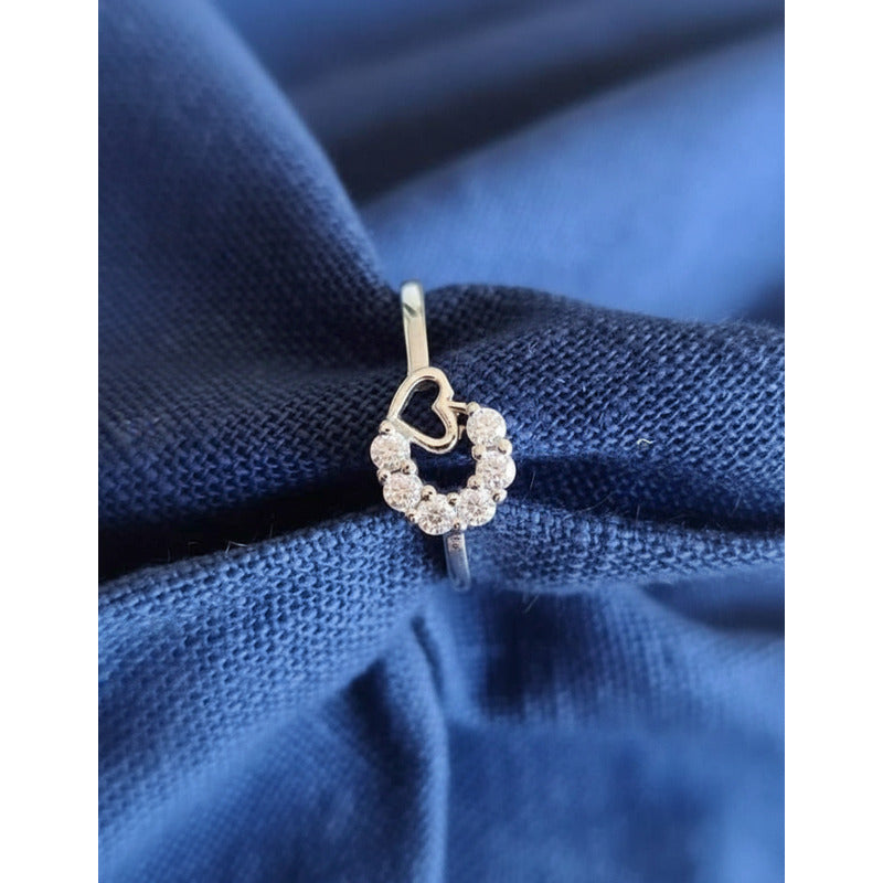 Anillo Corona Plata 925 Corazones Circonio Uniteduy