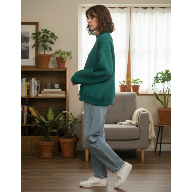 Buzo Deportivo Mujer Cuello Redondo Con Felpa Uniteduy