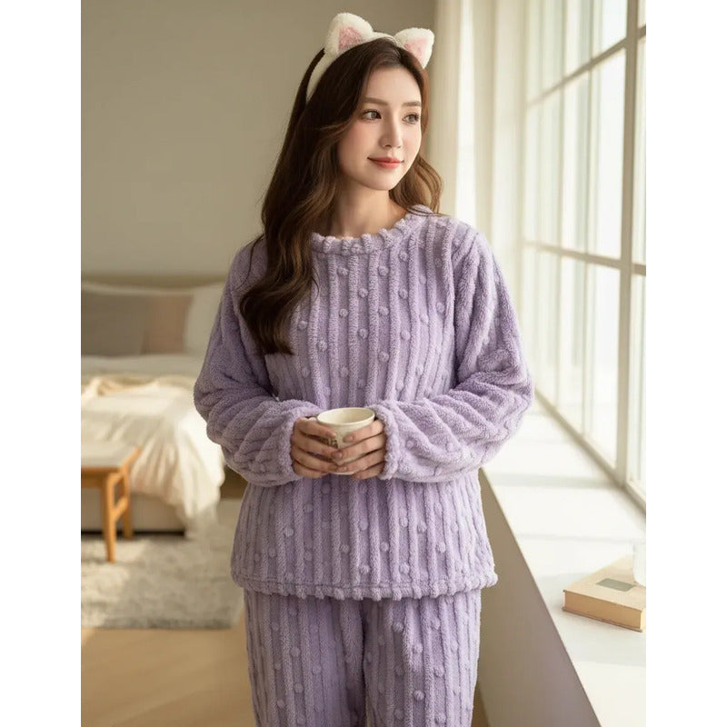 Pijama Peluche Peludo Plush Texturado De Dama Varios Colores