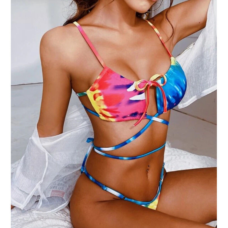 Bikini Arcoíris Cruzado Soutien Vedetina Regulable Uniteduy