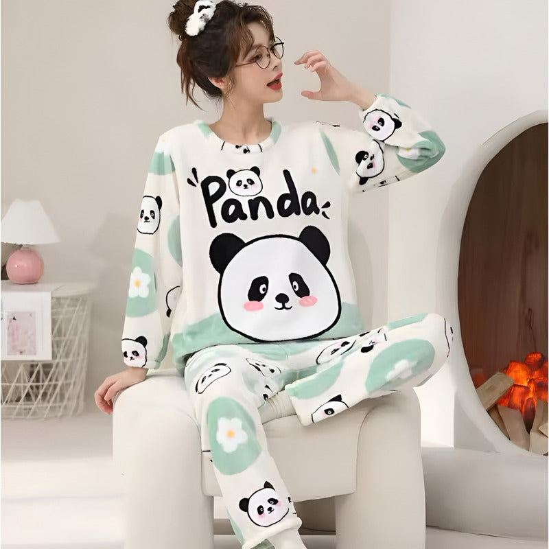 Pijama Peluche Largo De Dama Varios Diseños Talle Único
