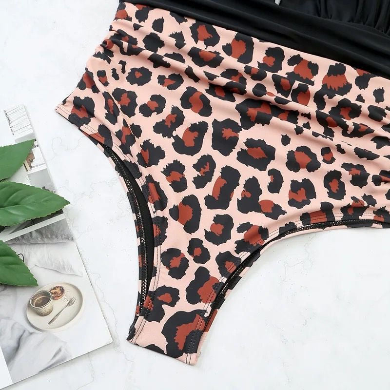 Malla Entera Triangulo Plisada Combinada Bikini Del M Al Xl