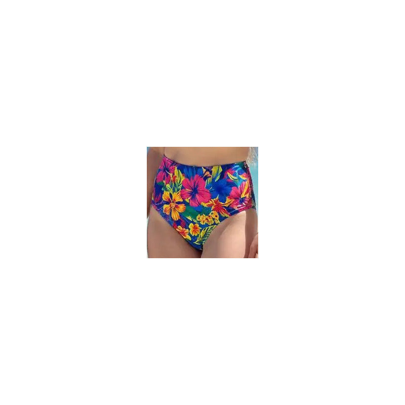 Bikini Tiro Alto Ani Rojo Flores Mujer - Uniteduy