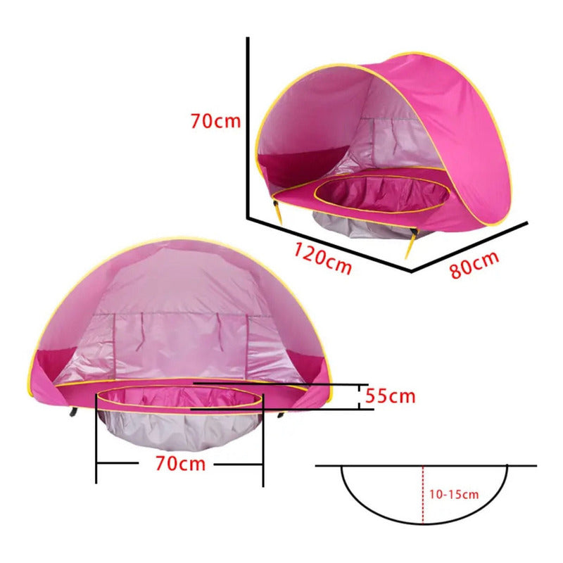 Carpa De Playa Con Piscina Para Niños Y Bebés!! Filtro Uv!