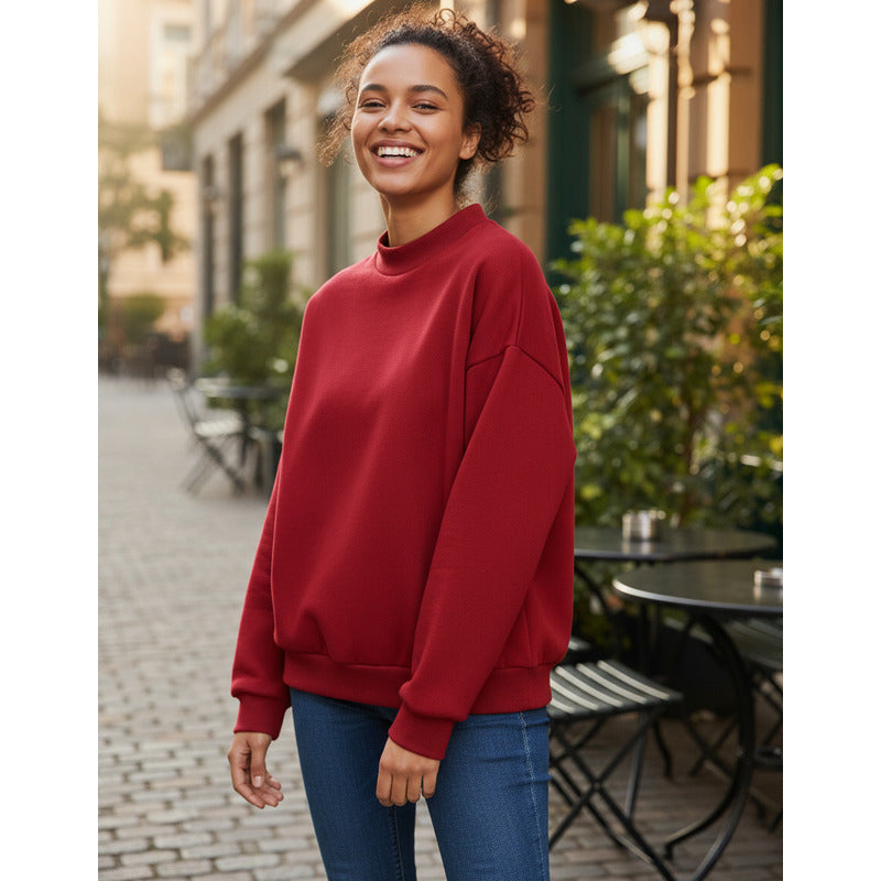 Buzo Deportivo Mujer Cuello Redondo Con Felpa Uniteduy