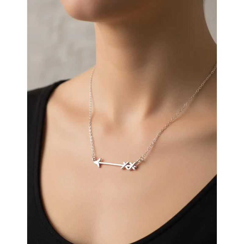 Cadena Con Dije Flecha Plata 925 45cm Joyería Mujer Uniteduy