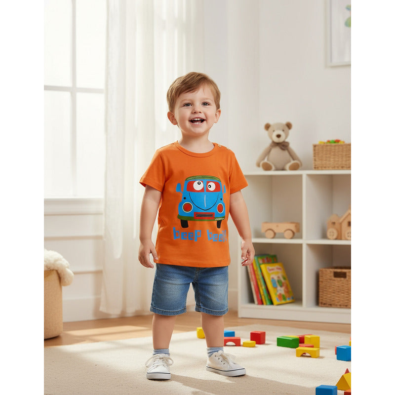 Remeras Manga Corta Algodon Bebes Y Niños Varios Diseños