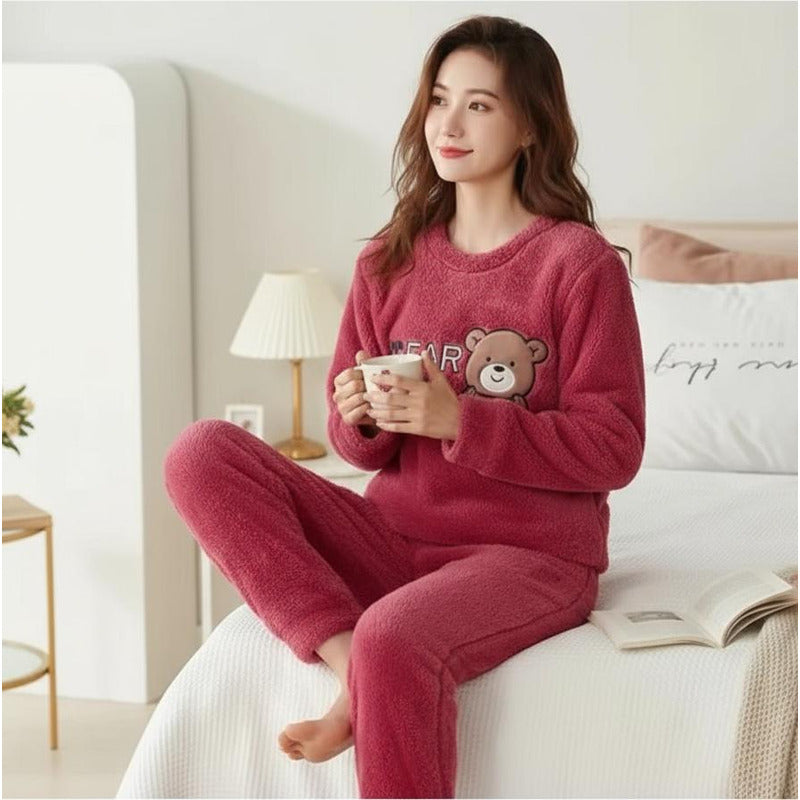 Pijama Peluche Largo Osos Plus Abrigados Varios Colores