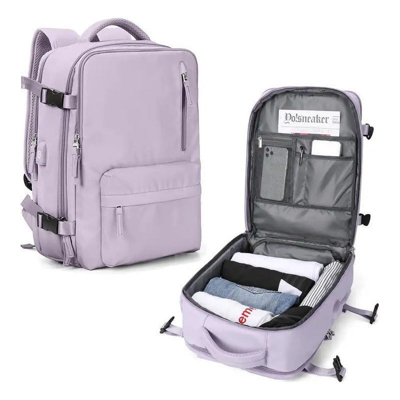 Mochila Viaje Grande Con Usb Varias Reparticiones Uniteduy