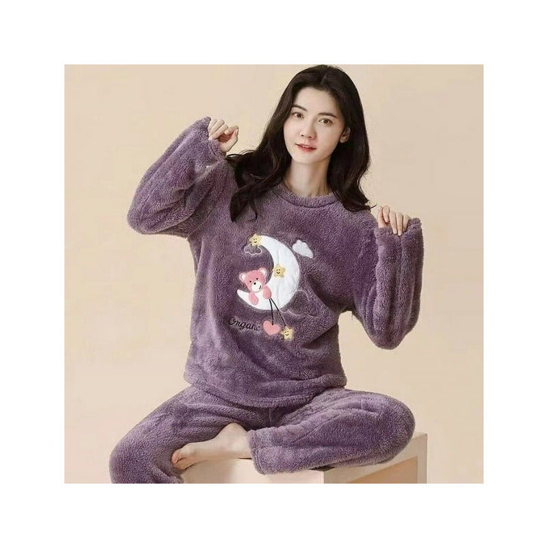 Pijama Peluche Largo Osos Plus Abrigados Varios Colores