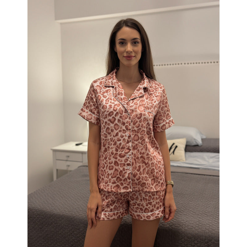 Pijamas Seda Fría Cortos M L Xl Y Xxl Disney Mickey - Minnie