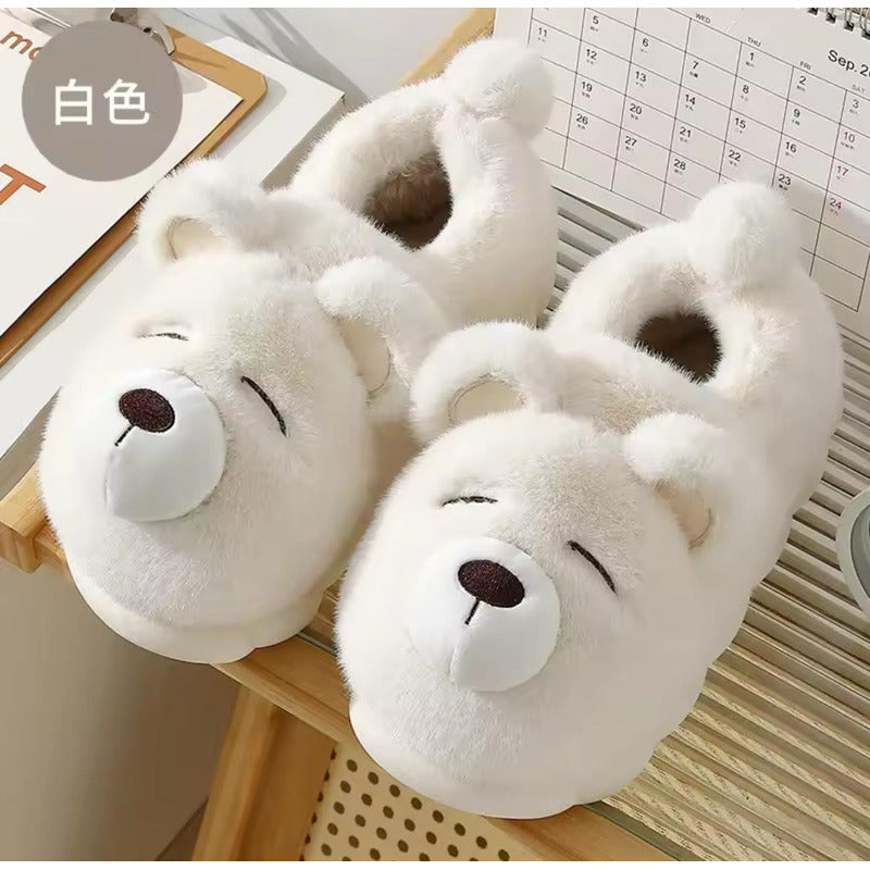 Pantufla Peludas Osos Con Suela De Goma Varios Colores