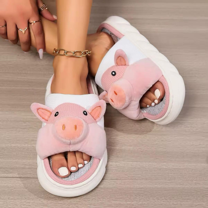 Pantuflas Chancho Chanchito Abierta Sin Talon Suela De Goma