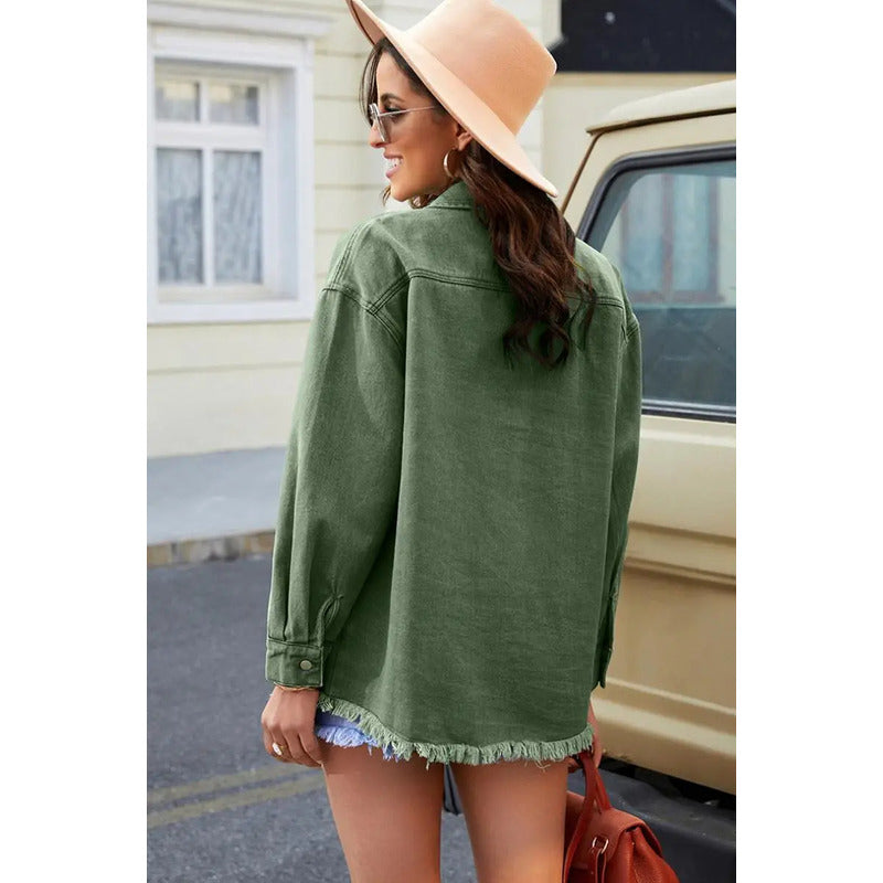 Sobre Camisa Campera Jeans Varios Colores Oversize Uniteduy