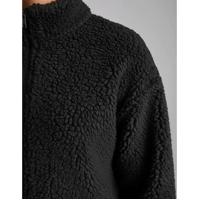 Campera De Corderito Para Dama Con Cierre Y Bolsillo Forrada