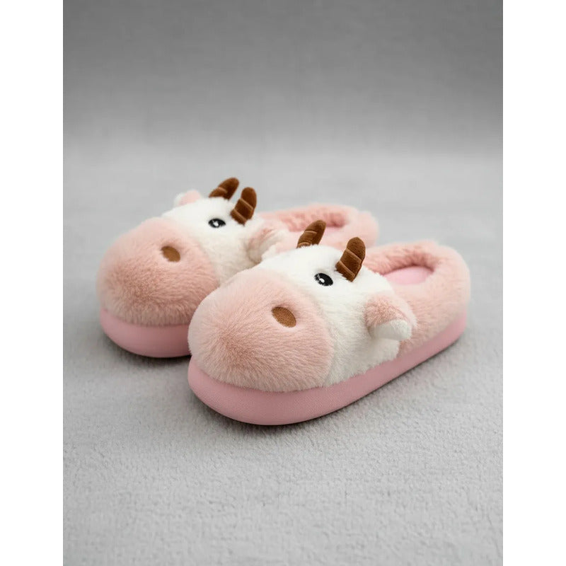 Pantufla Vaca Sin Talón Talles Del 36 Al 45 Suela De Goma