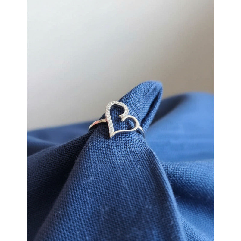 United Uy! Anillo De Plata 925 Corazón Con Zirconias!