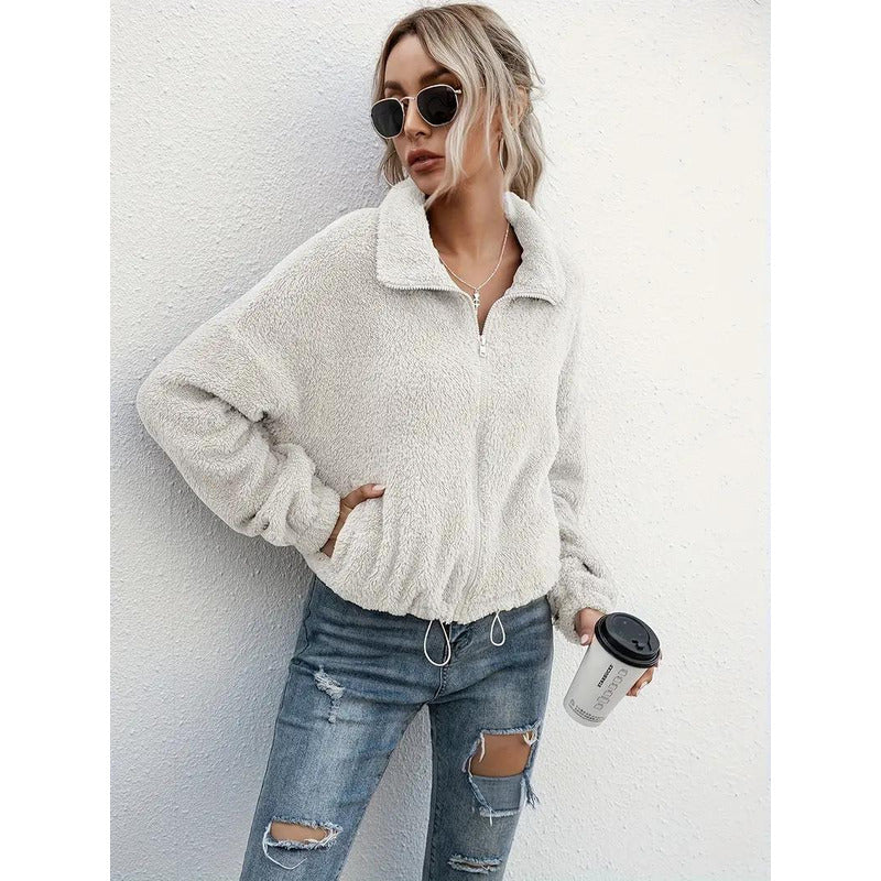 Campera Corta Con Elástico Polar Peluda Calentita Uniteduy