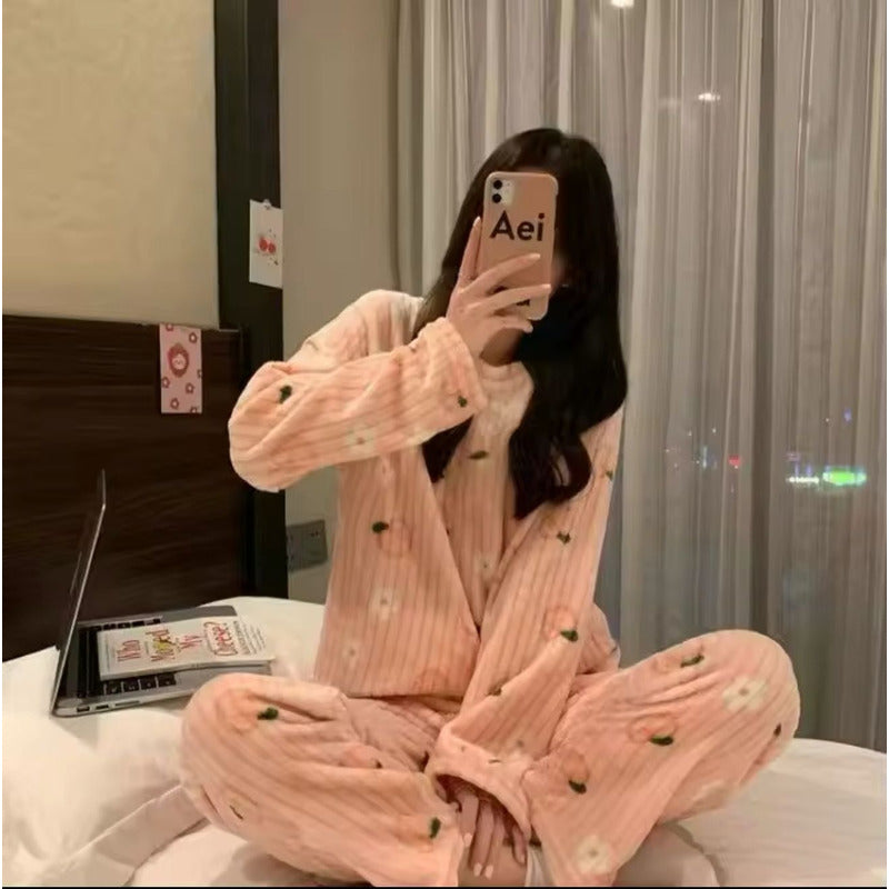 Pijama Peluche Largo De Dama Plush Abrigado Varios Diseños