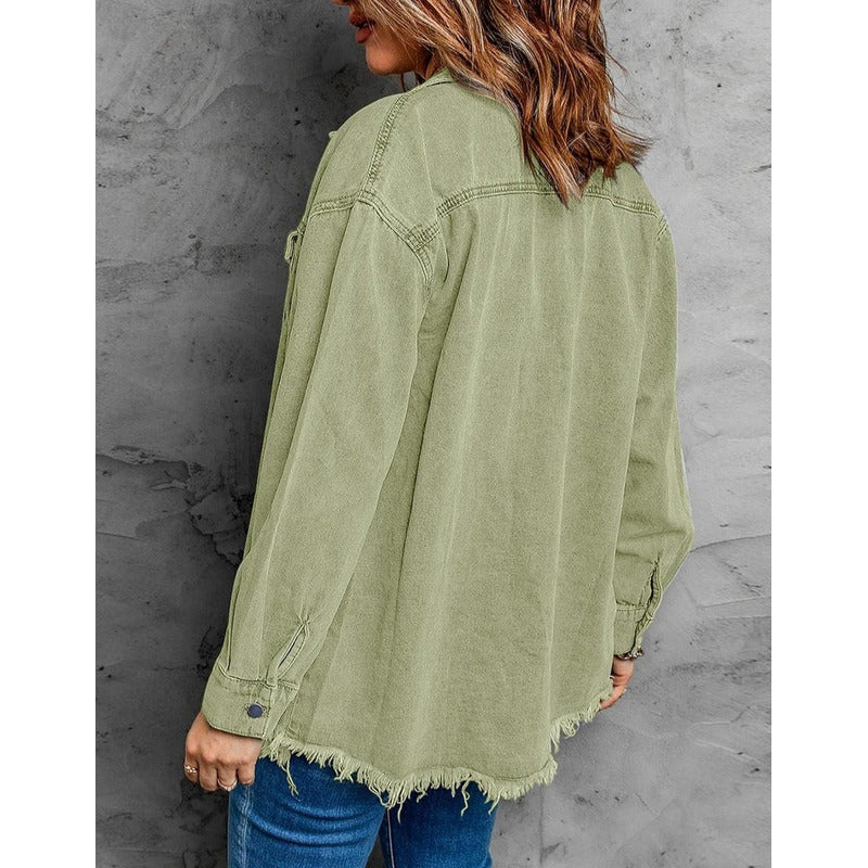 Sobre Camisa Campera Jeans Varios Colores Oversize Uniteduy