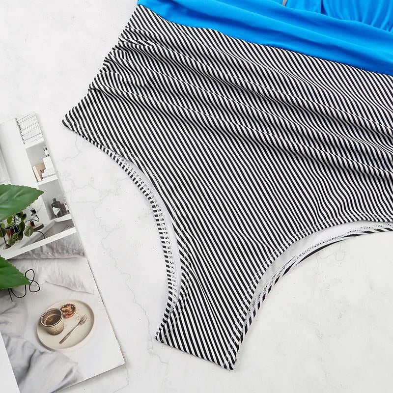 Malla Entera Triangulo Plisada Combinada Bikini Del M Al Xl