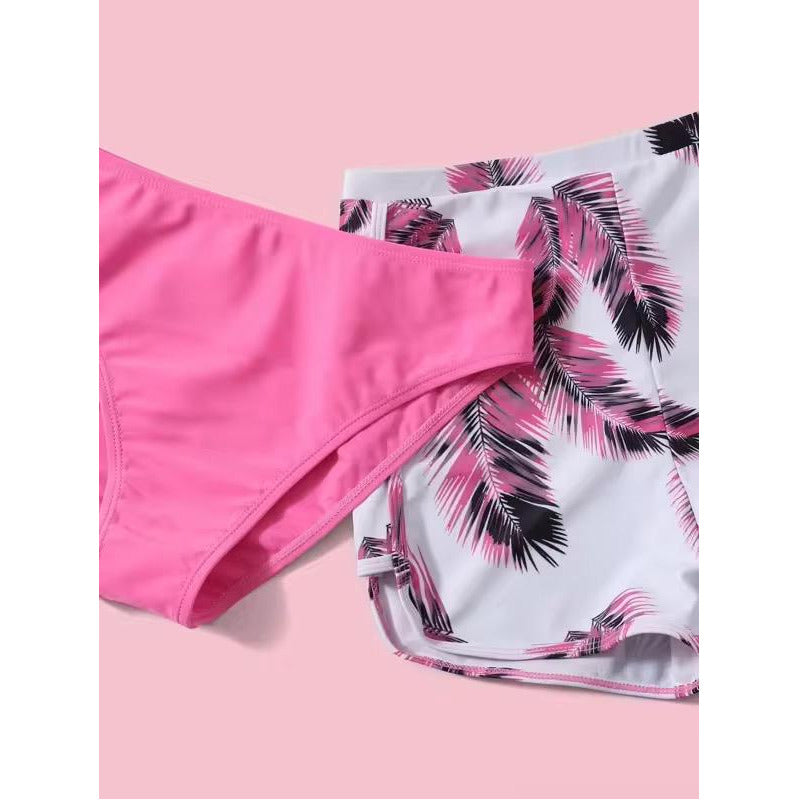 Bikini Tres Piezas Short Vedetina Soutien Cruzado  Uniteduy