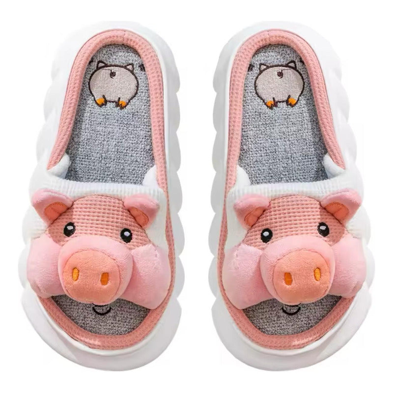 Pantuflas Chancho Chanchito Abierta Sin Talon Suela De Goma