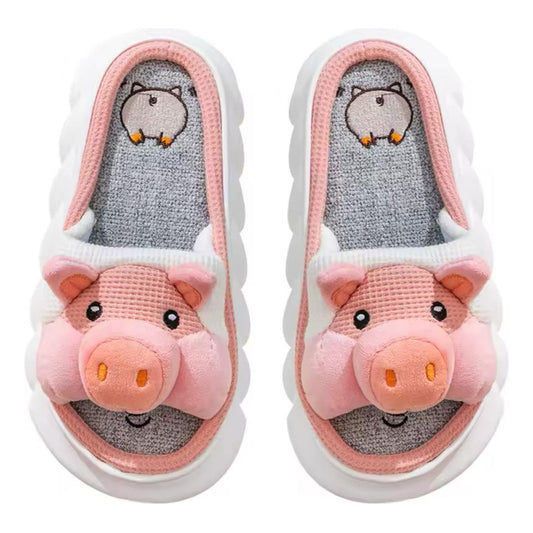 Pantuflas Chancho Chanchito Abierta Sin Talon Suela De Goma