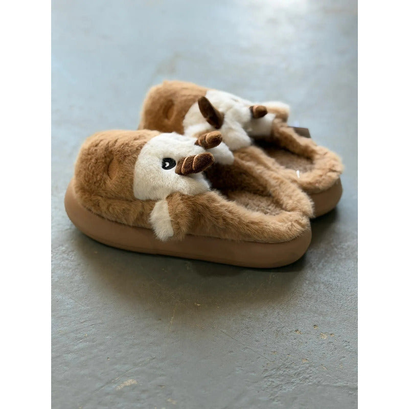 Pantufla Vaca Sin Talón Talles Del 36 Al 45 Suela De Goma