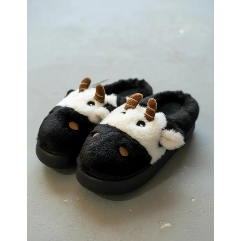 Pantufla Vaca Sin Talón Talles Del 36 Al 45 Suela De Goma